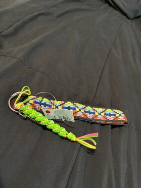 Multicolor Woven Keychain with Handmade Neon Barrel Lanyard keychain! Make offer